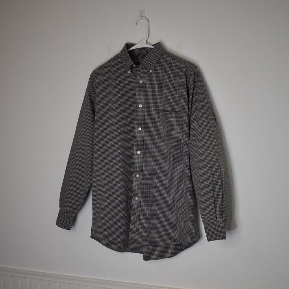 Eddie Bauer Mens Sz M 100% Baumwolle Cotton Plaid Button Down Shirt Office Work - Picture 2 of 16